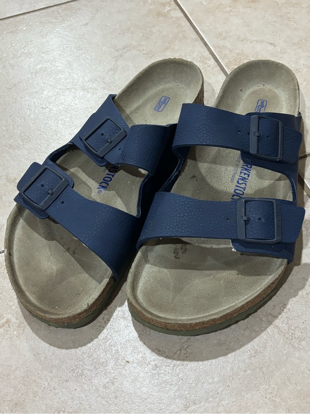Birkenstock Arizona Sandals Soft Bed Desert Soil Blue Size 13